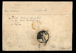 Lettera in tariffa da 16 soldi affrancata con due esemplari s.3 nero ...