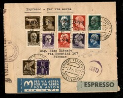 Busta espresso per città regolarmente viaggiata affrancata con dieci ...