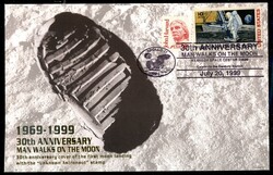 1999 - 30 Th Anniversario Uomo sulla Luna - busta affrancata con 10 ...