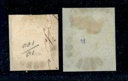 Due frammenti con annullo muto di MILANO, uno sul 15 centesimi e uno ...