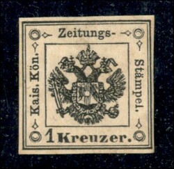 1858 - Segnatasse per giornali 1 kreuzer nero (2) - nuovo con gomma ...