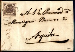 Falso per Posta - 2 grana viola lilla II tipo (F2b) su lettera da ...