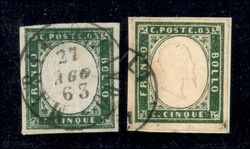 Due 5 cent (13D) ottimamente marginati - usati - firmati Raybaudi ...