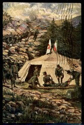 Cartolina affrancata con due 5 cent Leoni (81) uno montato su ...