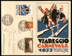 Cartolina Carnevale di Viareggio 1933 con all'interno programma ...