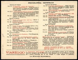 Cartolina Carnevale di Viareggio 1933 con all'interno programma ...