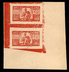 1950 - Falsi di Buenos Aires - coppia angolo di foglio del 100 lire ...