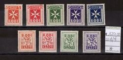 Egeo - RODI SEGNATASSE 1-9 LINGUELLATA Ottimo stato