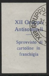 Franchigia Militare - 1942 Etichetta di Franchigia Militare XII ...