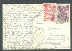 CARTOLINA - Grecia - 1939 Cartolina per via aerea da Atene per ...