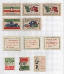 Collezione di ERINNOFILI e/o ETICHETTE " MILITARI " mondiali formato ...