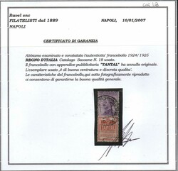 Pubblicitari - .1924/25 - Francobolli con appendice a carattere ...