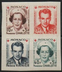 Monaco - 1949 - " CROCE ROSSA " serie completa 4 valori, GOMMA ...