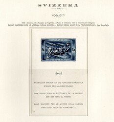 Foglietti - 1945 Bf n 11 Foglietto Dono Svizzero ,per le vittime di ...
