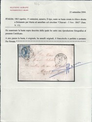Regno d'Italia "VALENTINA" - Regno 1863 - Busta "VALENTINA" diretta a ...
