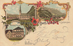 Litho - Vaduz - 1897 Zustand I-, gelaufen,leichte ...