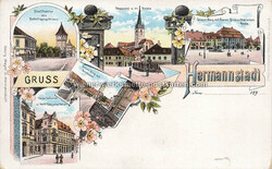 Lot - 110 AK Rumänien mit kleinen Orten Details Lithos - color sw - ...