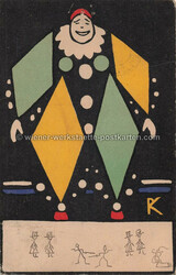 Litho WW 94 Rudolv Kalvach - Clown - 1910 Zustand III, 3 Nadellöcher ...