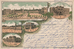 Litho - Leipzig nach Russland - 1887 Zustand II, Stempelspuren ...