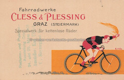 Cless & Plessnig Fahrrad Graz - um 1900 Zustand I-II, nicht ...