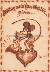 Heckenast Holzbrandtkarte - 1938 Zustand I-II, gelaufen