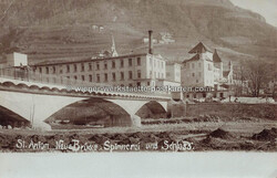 Fotokarte - Bozen St. Anton neue Brücke - um 1900 Zustand I-II, ...