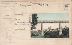 Znaim Collage - 1910 Zustand I-II, gelaufen