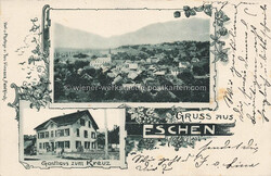 Eschen Gasthaus zum Kreuz - 1902 Zustand I-II, kleiner Fleck,gelaufen