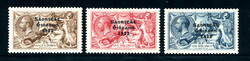 IRELAND: Sc. #56-58 */** 2/6 - 10/- * Complete set of 3, XF, CHOICE. ...