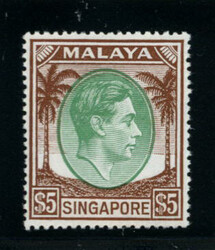 SINGAPORE: Sc.#20a ** "Perf. 18", SUPERB, NH, SCARCE! Scott #20a, ...