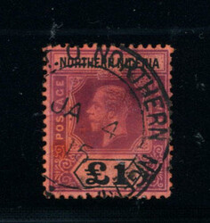 N.NIGERIA: Sc.#52 O £1. SUPERB used, SCARCE! Scott #52, Value $0