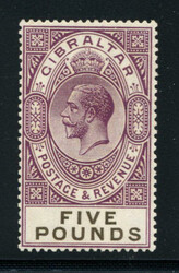 GIBRALTAR: Sc.#93 ** CHOICE, VF, NH, RARE! With Cert. Scott #93, ...