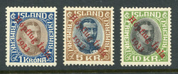 ICELAND: Sc.#C12-C14 ** Set of 3, VF, NH, RARE CHOICE! PF. Cert. ...