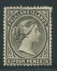 FALKLAND ISL.: Sc.#6a (*) VF, unused, RARE! PES. Cert.  Scott #6a, ...