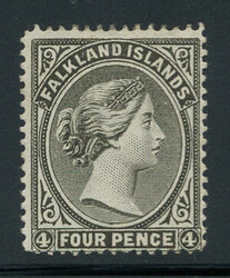 FALKLAND ISL.: Sc.#6c, var.(SG.#31) * "WMKD. REVERSED" VF, OG, RARE! ...
