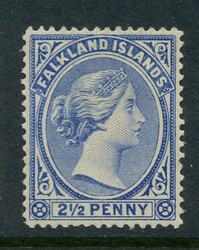 FALKLAND ISL.: Sc.#15d * "Pale Chalky Ultra" VF, OG, SCARCE!  Scott ...