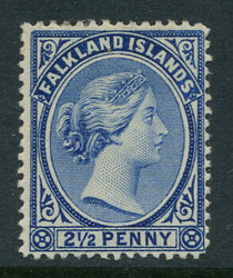 FALKLAND ISL.: Sc.#15b * "Dull Blue" VF, OG, SCARCE!  Scott #15b, ...