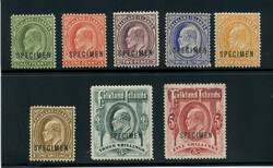 FALKLAND ISL.: Sc.#22S-29S * "SPECIMEN" Set of 8, VF, OG, RARE!  ...