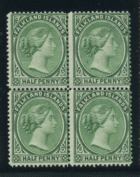 FALKLAND ISL: Sc.#9a ** "BLUE GREEN" VF, NH, FRESH!  Scott #9a, Value ...
