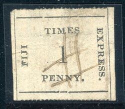 FIJI: Sc.#6 O SUPERB used, sf. RARE! PES. Cert. Scott #6, Value $2,100