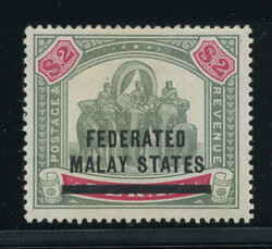 MALAYA: Sc.#12  *  VF, OG, CHOICE! Signed.  Scott #12, Value $175.00