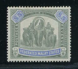 MALAYA: Sc.#16  *  VF, OG, CHOICE! Signed.  Scott #16, Value $475.00