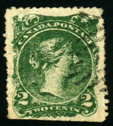 CANADA: Sc.#32 (F) 2¢ Green, STUNNING example of this extremely rare ...
