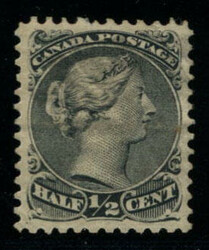 CAN: Sc.#21a, var. O ½¢ Grey Black, Perf. 11 1/2 x 12 with DOTS ...