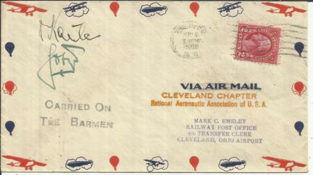 BALLOON-THE BARMEN GORDON BENNETT RACE-Cleveland 1930 Autographed and ...