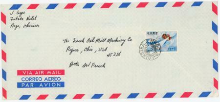 RYUKYU ISLANDS Sc#C27(single frank)-NAGO RYUKYU-18/2/67-AIR MAIL-TO ...