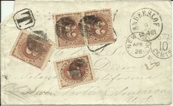 US postage due Sc#J3(x3) #J1 Solano Cal 1881 unpaid from Andeeslof ...