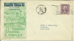 US Sc#721 coil YANKTON South Dakota JUN/9/1936 Illustrated ADV Dakota ...
