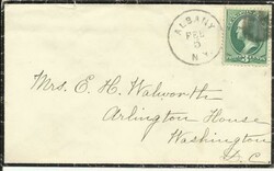 US 3cent Banknote Albany N.Y. - Shield - mourning envelope backstamp