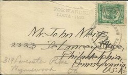 Colombia Sc#363 Costa Marta -FORWARDED LUCIA 1933- to USA, redirected